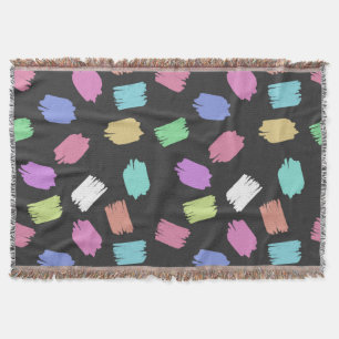 Penseelstreken verven, kleurrijke penseelstreken deken