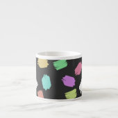 Penseelstreken verven, kleurrijke penseelstreken espresso kop (Voorkant)