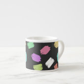 Penseelstreken verven, kleurrijke penseelstreken espresso kop (Voorkant rechts)