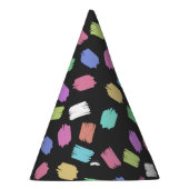 Penseelstreken verven, kleurrijke penseelstreken feesthoedjes (Rechts)