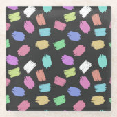 Penseelstreken verven, kleurrijke penseelstreken glazen onderzetter (Voorkant)