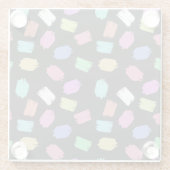 Penseelstreken verven, kleurrijke penseelstreken glazen onderzetter (Achterkant)