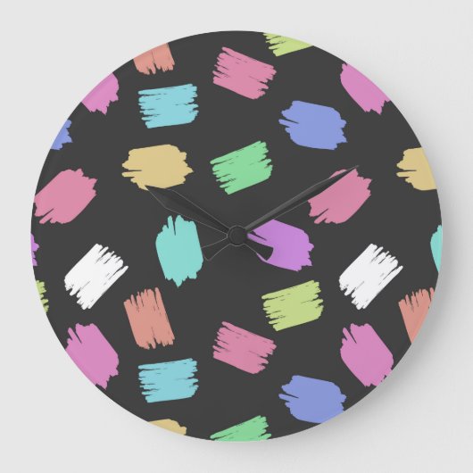 Penseelstreken verven, kleurrijke penseelstreken grote klok (Voorkant)
