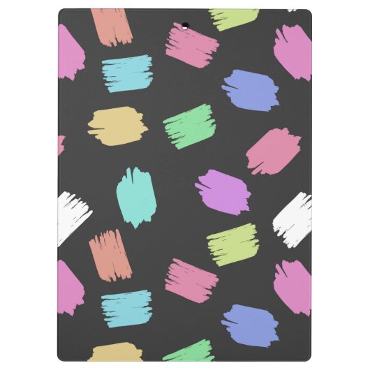 Penseelstreken verven, kleurrijke penseelstreken klembord (Achterkant)