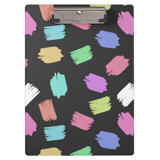 Penseelstreken verven, kleurrijke penseelstreken klembord (Voorkant)
