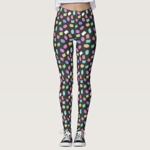 Penseelstreken verven, kleurrijke penseelstreken leggings