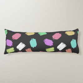 Penseelstreken verven, kleurrijke penseelstreken lichaamskussen