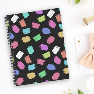Penseelstreken verven, kleurrijke penseelstreken notitieboek