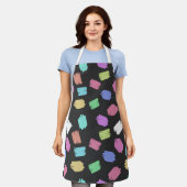 Penseelstreken verven, kleurrijke penseelstreken schort (Gedragen)