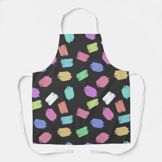 Penseelstreken verven, kleurrijke penseelstreken schort (Voorkant)