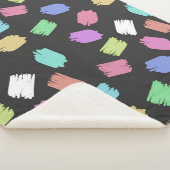 Penseelstreken verven, kleurrijke penseelstreken sherpa deken (3/4)