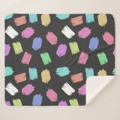 Penseelstreken verven, kleurrijke penseelstreken sherpa deken (Voorkant (horizontaal))