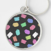 Penseelstreken verven, kleurrijke penseelstreken sleutelhanger (Voorkant)