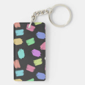 Penseelstreken verven, kleurrijke penseelstreken sleutelhanger (achterkant)