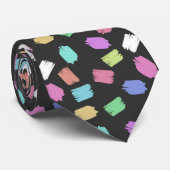 Penseelstreken verven, kleurrijke penseelstreken stropdas (Opgerold)