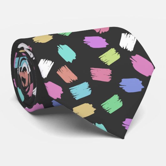 Penseelstreken verven, kleurrijke penseelstreken stropdas (Opgerold)