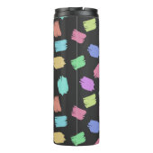 Penseelstreken verven, kleurrijke penseelstreken thermosbeker (Achterkant)