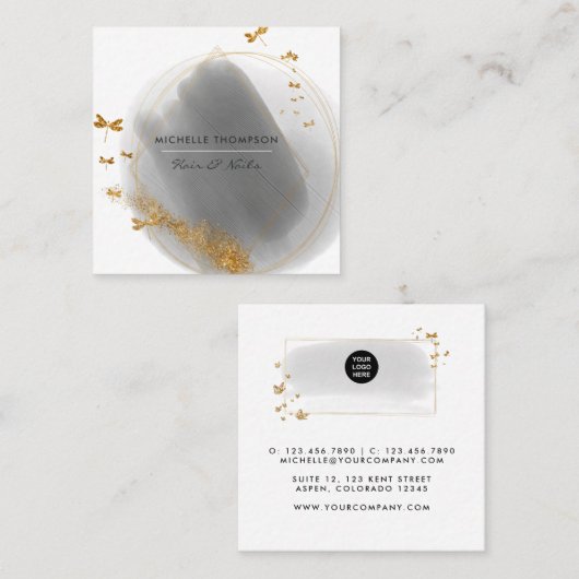 Penseelstreken - Visitekaartje van de Doodle Squar (Voorkant / Achterkant)