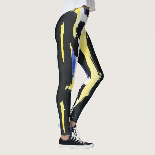 Penseelstreken voor abstracte Waterverven Leggings (Rechts)