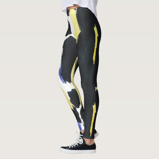 Penseelstreken voor abstracte Waterverven Leggings (Links)