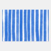 Penseelstrepen Blauw Wit Chic Chanoeka Inpakpapier Vel (Voorkant 3)