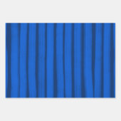 Penseelstrepen Blauw Wit Chic Chanoeka Inpakpapier Vel (Voorkant 3)