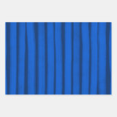 Penseelstrepen Blauw Wit Chic Chanoeka Inpakpapier Vel (Voorkant)