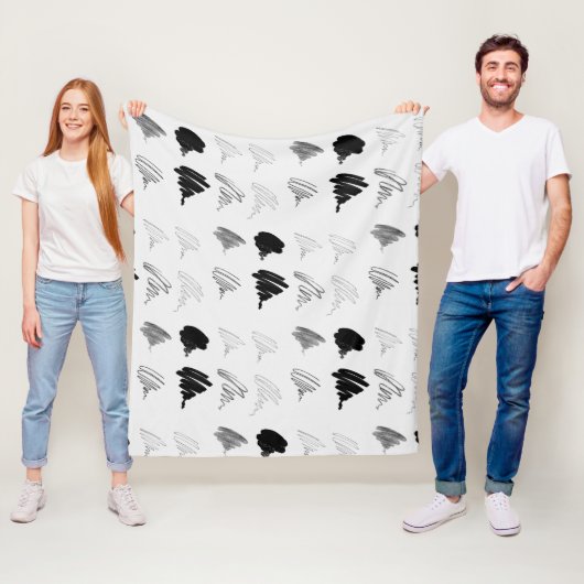 Penseeltest patroonmandje fleece deken (In situ)