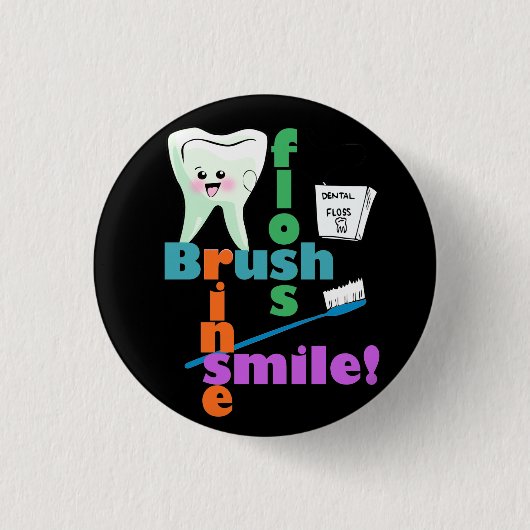 Penseeluiteinde Rinse SMILE Ronde Button 3,2 Cm (Voorkant)