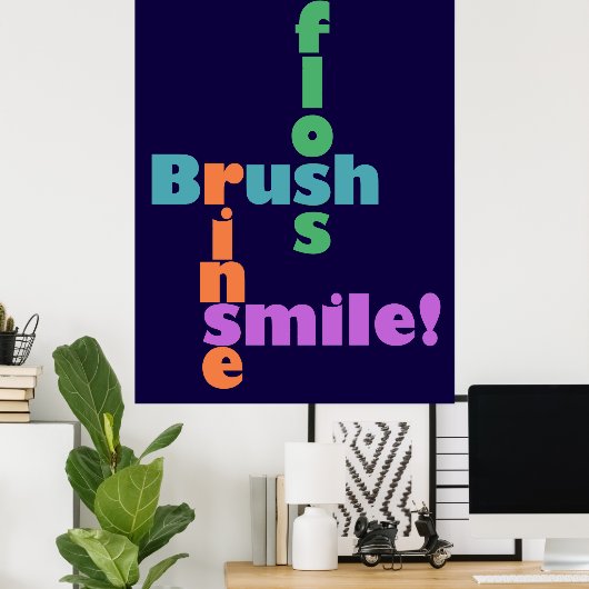 Penseelverlies Spoel rustig. Poster (Thuiskantoor)