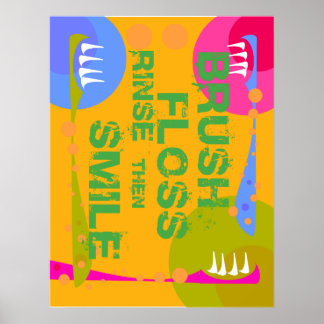 Penseelverlies spoelen, dan SMILE! Poster