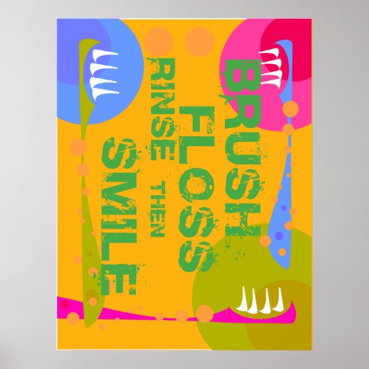 Penseelverlies spoelen, dan SMILE! Poster (Voorkant)