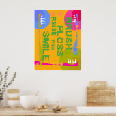 Penseelverlies spoelen, dan SMILE! Poster (Keuken)