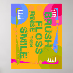Penseelverlies spoelen, dan SMILE! Poster