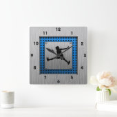 Penseelvormig aluminium bliksem vierkante klok (Huis)