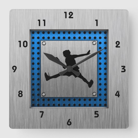 Penseelvormig aluminium bliksem vierkante klok (Voorkant)