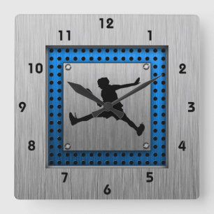 Penseelvormig aluminium bliksem vierkante klok