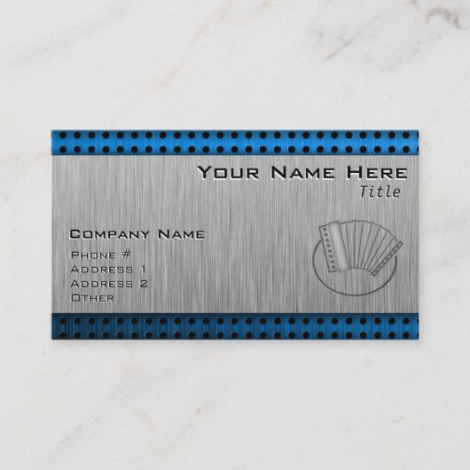 Penseelvormig, metaal-achtig accordeon visitekaartje (Voorkant)