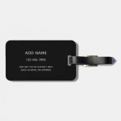 Penseelzilver en zwarte Manly Design Custom Name Bagagelabel (Achterkant horizontaal)