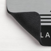 Penseelzilver en zwarte Manly Design Custom Name Muismat (Hoek)