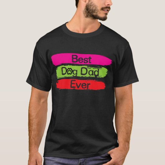 penselen beste hond pap ooit Vaderdag voor pap T-shirt (Voorkant)