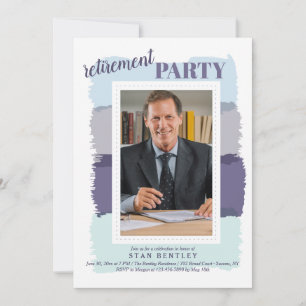 Penselen Blauwe foto foto Penseel Invitati Kaart