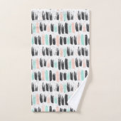Penselen en inktlijnpatroon bad handdoek (Handdoek)