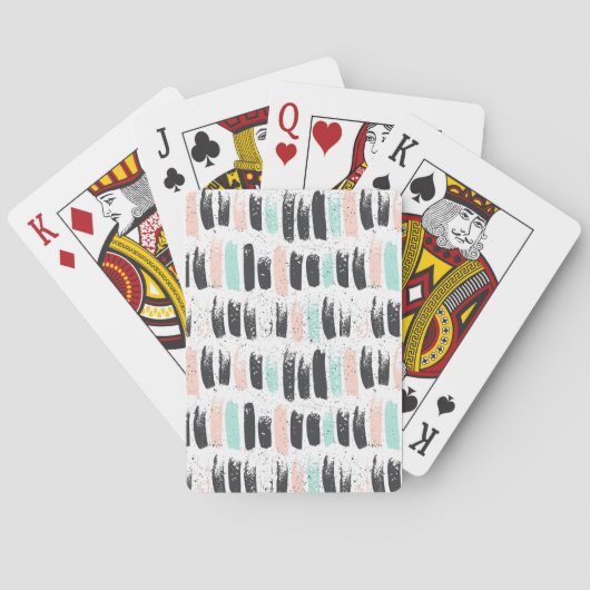 Penselen en inktlijnpatroon pokerkaarten (Achterkant)
