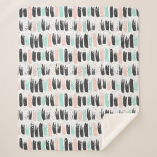 Penselen en inktlijnpatroon sherpa deken