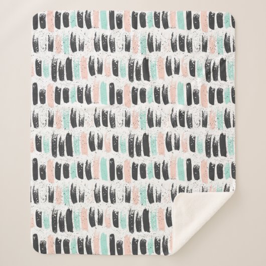 Penselen en inktlijnpatroon sherpa deken (Voorkant)