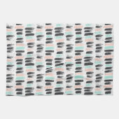 Penselen en inktlijnpatroon theedoek (Horizontaal)