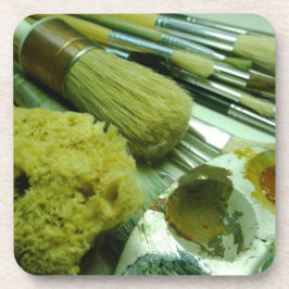 Penselen en verf drankjes onderzetter