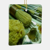 Penselen en verf keramisch ornament (Rechts)