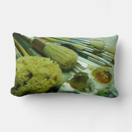 Penselen en verf kussen